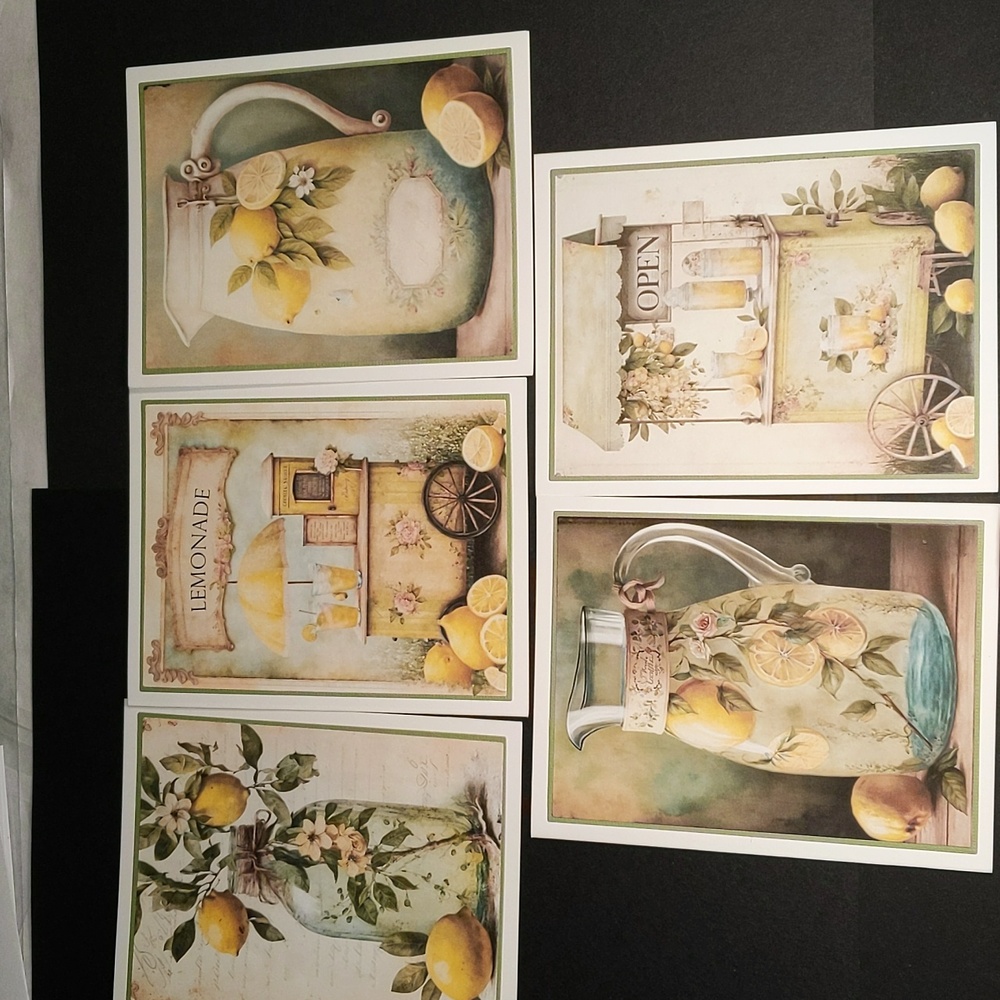 Greeting Cards Lemon Lemonade Stand Blank Handmade